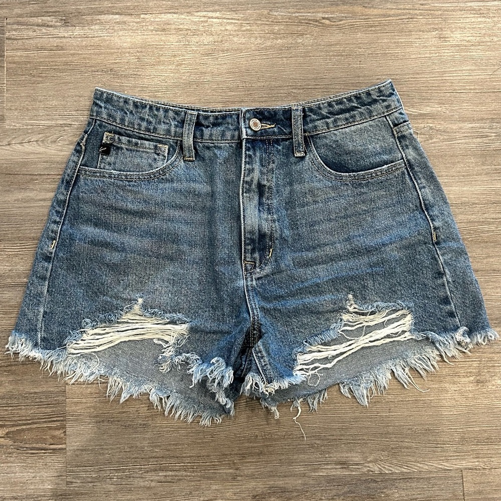 KanCan Blue Distressed Jean Shorts
